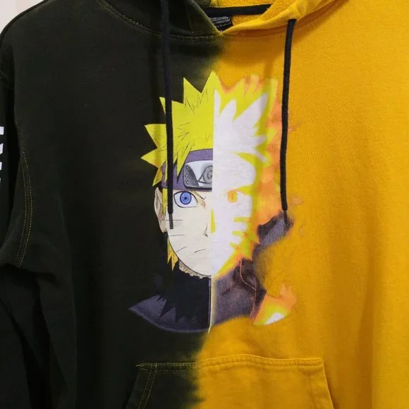 Naruto Uzumaki Yellow Black Hoodie - Sz Med - Picture 2 of 10